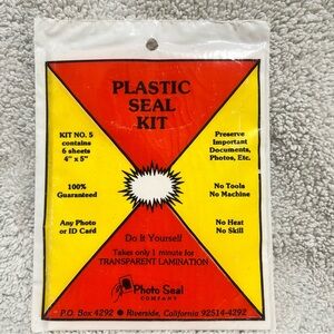 🪪 6 Plastic Photo Seal Kit #5 vintage NWT DIY NOS NIP 4x5 sheets